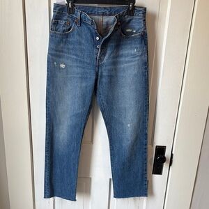 Levi's Big E Repro Blue Straight-Leg Jeans 29x32 Cut Hem